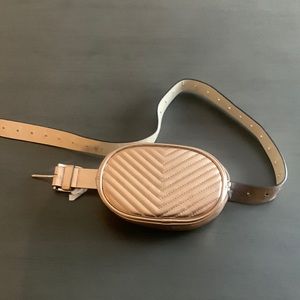 Rose Gold Fanny Pack With Belt